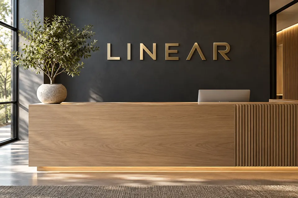 Spartanburg Indoor Signs — dimensional logo lettering in a reception area